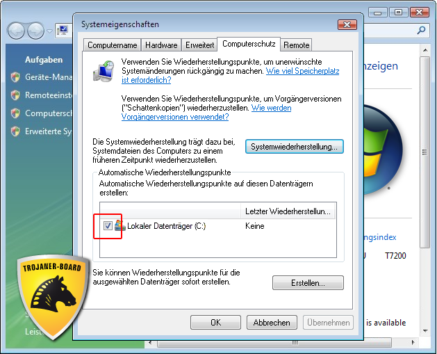 Systemwiederherstellung deaktivieren: Computerschutz